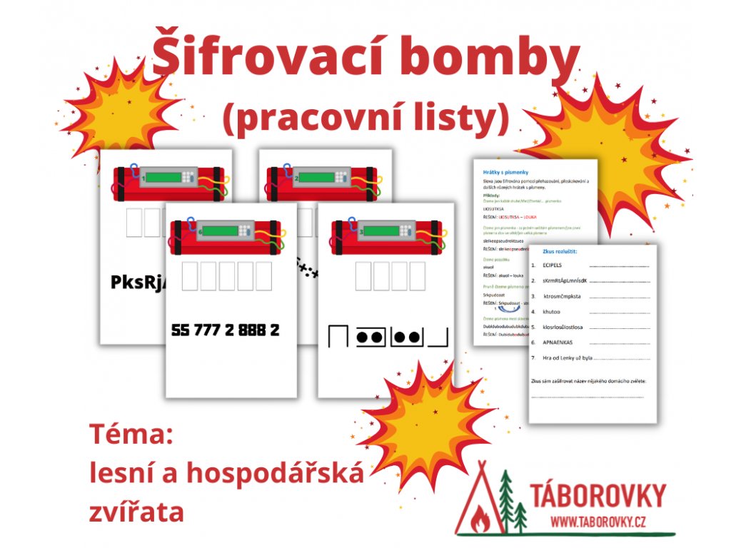 šifrovací bomby - šifrovací hra pro děti